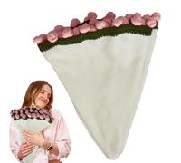 Generisch Couch Blankets - Crochet Flowers Bouquet Blanket, Cosy Knitting Art for Household Nap Bedroom Sofa Romantic Gift Idea for Mother's Day Wedding