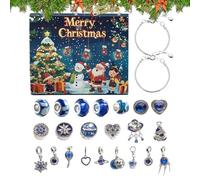 Generisch Countdown to Christmas Charm Pendant Bracelets Earrings | Christmas necklace set for 24 days for seasonal Halloween Thanksgiving Valentine's Day holidays children adults