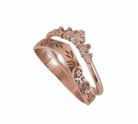 Generisch Couple Chain Rings Finger Hoop 1 Pair Finger Hoop Plain V Shape Garland Shape Matching Ladies Hoop Set Wedding Gift Ladies Hoop Set Dough Rings, 11, Zinc alloy, No Gemstone