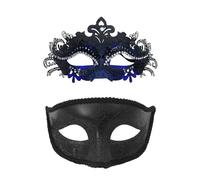 Generisch Couples in Carnival for Festive Masquerade Parties - The Perfect Pair for Halloween Costume Nights (Blue1, One Size)
