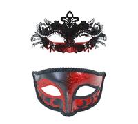 Generisch Couples in Carnival for Festive Masquerade Parties - The Perfect Pair for Halloween Costume Nights (Red1, One Size)