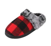 Generisch Couples Men Women Slip-On Furry Flat Home Women's Slippers 2025 Slippers Women's Plush Christmas Felt Slippers, red, 7 UK