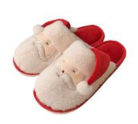 Generisch Couples Winter Santa Home Warm Slippers Fashion Women's Felt Slippers 2025 Slippers Women's Memory Foam Comfortable Lambskin Slippers, red, 12 UK