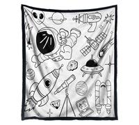 Generisch Couverture à Colorier - 150 x 127 cm Créative Confortable et Douce | Couverture DIY en Tissu à Dessiner | Décoration Intérieure Activité Familiale Pour Vacances Saint-Valentin Anniversaire