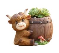 Generisch Cow Planter, Cute Small Decorative Resin Flower Pot, Cow, as a Planter for Home, Office, Patio, Garden, Backyard, Desk, Windowsill, Balcony