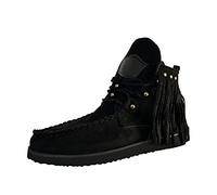 Generisch Cowboy Ankle Boots Women's Western Cowboy Boots, Boots with Fringes Suede Ankle Boots Slip-on Booties, Women's Casual Ankle Shoes Short Boots Winter Boots, black, 8 UK