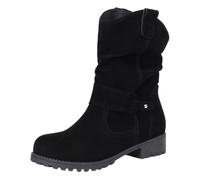 Generisch Cowboy Boots Women's Medium High Winter Shoes Women's Boots Low Heel Short Boots Buckle Ankle Boots Suede Snow Boots Autumn Winter Transition Boots Roman Women's Boots, black, 2/2.5 UK