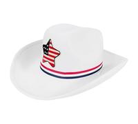 Generisch Cowboy Hat, Cowboy Hat, Flag Cowboy Cowgirl Patriotic Hat, 4th of July, Classic Costume Accessories, Wide Bim Western Felt Clothing for Party Parade