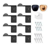 Generisch Cowboy Hat Hooks for Wall - Self-Adhesive Hangers | 2.8 Inch Organiser with Wide Brim, 8 Pack Organiser for Baseball Cowboy Cap Rack, Multipurpose, Space Saving Holder