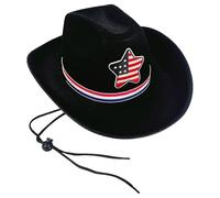 Generisch Cowboy Hat, Men's Cowboy Hat, Flag Cowboy Cowgirl Patriotic Hat 4th of July - Classic Costume Accessories, Wide Bim Western Felt Clothing for Party Parade