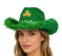 Generisch Cowgirl Hat for Women - High-Performance Premium Adjustable Green Party Costume with Pattern Western Hat Festival Country Decoration Men Multipurpose Outdoor Indoor Utility