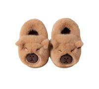 Generisch Cozy Kids Indoor Slippers Perfect for Autumn and Winter Comfortable Cartoon Design for Girls and Boys Ideal for Home and Play, brown, 31.5 EU
