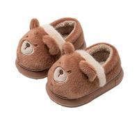 Generisch Cozy Kids Indoor Slippers Perfect for Autumn and Winter Comfortable Cartoon Design for Girls and Boys Ideal for Home and Play, coffee, 31.5 EU