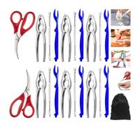 Generisch Crab Cracker Non-Slip Cracking Aid Gadget - Crab Leg Tools with Seafood Fork, for Crabs Nuts Picnic Restaurant Kitchen Banquet Dinner Party Preparation