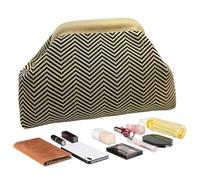 Generisch Crochet Bag Clutch for Women Elegant Dumpling Bag Made of Cotton Lightweight Travel Bag Round Shape for Money & Accessories Ideal for Weddings, Beach Holidays, Evening Leisure Travel