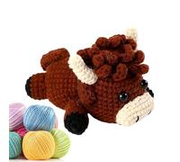 Generisch Crochet Beginner Set, Knitting Material for a Cow, with Step-by-Step Video Instructions, Crochet Sets for Adults, for Teenagers and Children, Home Decoration and Children's Room