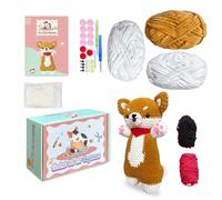 Generisch Crochet Kit for Beginners, Cotton Thread, 10.24 Inches, Dog Hook Kit with Yarn and Tools, DIY Craft, Gift for Adults and Teenagers, Amigurumi Cröchet Kìt, Home Hobby