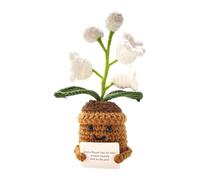 Generisch Crochet Night Lamp - Lily LED Light Desk Decoration Handmade Artificial | Cute Table Decoration for Home Gift for Women Girls Mom Wife Girlfriend