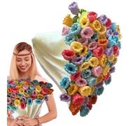 Generisch Crocheted Blanket, Floral Rug Machine, Handmade Crochet Flower Bouquet, Home Decoration, Soft Chunky Washable Knitting Kit for Home, Holiday, Outdoor, Floral Rug Machine