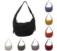 Generisch Crossbody Moon Bag Women's Large Shoulder Bag Half Moon Nylon Halfmoon Bag Dumpling Crossbody Bag with Adjustable Shoulder Strap for Everyday Travel, black, Einheitsgröße, sling backpacks