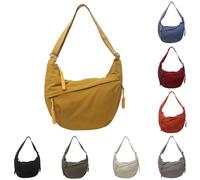 Generisch Crossbody Moon Bag Women's Large Shoulder Bag Half Moon Nylon Halfmoon Bag Dumpling Crossbody Bag with Adjustable Shoulder Strap for Everyday Travel, yellow, Einheitsgröße, sling backpacks