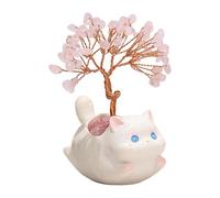Generisch Crystal Tree Table Decoration - Citrine Cute Kitten Decoration - Cat Statue Decoration for Desk Car Dashboard Office Business Wedding Chinese New Year Housewarming