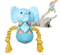 Generisch Cuddly elephant, cuddly toy elephant for dogs, interactive toy with teething ring for puppies when boredom for playing in the house and garden for daily activity