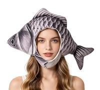Generisch Cuddly Fish Hat - 3D Plush Costume Headpiece, Funny Fish Animal Hat - for Photography, Parties, Stage Performances, Carnival, Masquerade, Club Party, Halloween, Birthday, Children