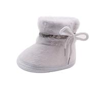 Generisch Cuddly winter boots for babies toddlers with soft inner lining, robust outsole for optimal grip, warmth in the cold season, White, 14 EU