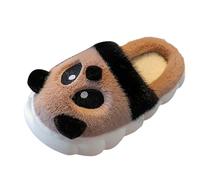 Generisch Cuddly Winter Socks Cute Panda Warm Large Furry Warm Slippers, coffee, 13 UK Child