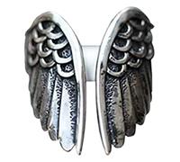 Generisch Cuff Punk Adjustable Ring Steel Angel Jewellery Black Open Ring Rings Plastic Rings, one size, Metal, No Gemstone