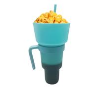 Generisch Cup and Bowl Combi - 2 in 1 Snack Drinking Cup with Bowl - Leak-proof Drinking Cup for Adults Travel Sports Events Cinema Evenings