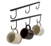 Generisch Cup Hooks for the Under Cabinet, Pack of 2 Screw Mounting, Space-saving Safe, Coffee Cup Holder as Kitchen Utensils, for Bathroom, Kitchen, Cupboard, Entrance, Studio