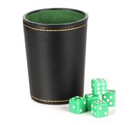 Generisch Cup | Quiet Dice and Cup Set PU Leather | Games with 5 6 Sided Dice, Felt Interior for Liars, Dice, Board Games, Family Gathering