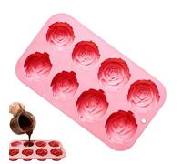 Generisch Cupcake Moulds, 8-Way Reusable Rose Craft Accessories, 8-Way Silicone Baking Moulds, for Baking Muffins, Desserts and for Children's Birthdays as well as Adults