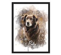 Generisch Custom Pet Portrait in Watercolor-Style/Dog, Cat, Horse, etc. / Print on Poster or Canvas/Wall Art/Home Decor (Canvas, 20x30 cm)