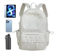 Generisch Cute Backpack School Outdoor Holiday Laptop Backpack, White, See | cute laptop bag for women girls wives daily work commute travel vacation library picnic summer camp camping