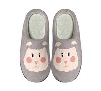 Generisch Cute Cartoon Halloween Animal Slippers - Slippers Women Cute Winter Funny Hut Shoes Plush Warm Home Shoes Unisex House Slippers Non-Slip Mules Lovers Slippers, gray, 6 UK