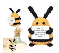 Generisch Cute Crochet Bee, Positive Bee Crochet | Emotional Support Bee Knitting Doll, Creative Emotional Support Crochet Bee Doll for Bedroom, Children's Room