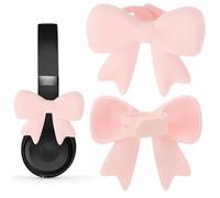 Generisch Cute headphone accessory as an accessory, 3D silicone bow shape holder and support, 2 pieces headset attachment for attachment, for study, work, travel, commuting, party, and video and