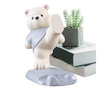Generisch Cute Mobile Phone Holder, Non-Slip Resin Bear Decoration with Movable Joints, Smartphone Holder for Home Office, Vlogging, Movies, Video Calls, Entertainment, Video Recording, Live Streaming