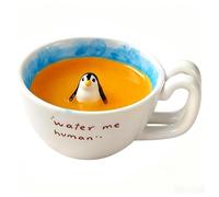 Generisch Cute Mugs, 350 ml Ceramic Animal Motifs, Reusable, Water Me Man Ceramic Coffee Mug, for Birthday Party, Home, Office, Cafe, Restaurant, Mother, Girlfriend, Sister, Children, Girls