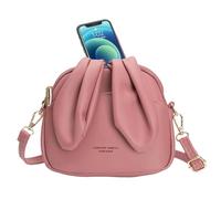 Generisch Cute Rabbit Ears Shoulder Bag Girly Small Shoulder Bag Trendy Rabbit Ear Shape Zipper Shoulder Bag PU Coin Bag, pink, Siehe Beschreibung