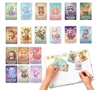 Generisch Daily Affirmation Cards, Pack of 18 Daily Mindfulness Sheets, with Animal Pattern Positivity Cards, for Father, Mother, Colleagues, Sister, Daughter, Friends, Family, Men and Women