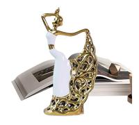 Generisch Dance Figure Girl Ceramic Classic Dancer Figure Elegant Modern Craft Decoration for Entrance Sideboard Living Room Bedroom Wedding
