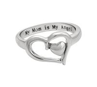 Generisch Day Women's Mother's My Is My Ring Jewellery Heart Angel Earrings Mum Rings Black Set, 10, Metal, No Gemstone
