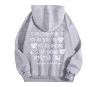 Generisch Dear Person Behind Me Remember That Mental Health Women's Hoodie "Enough" 2025, Light grey, M