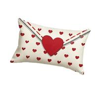 Generisch Decorative Covers for Cushions, Red White Soft Cushion Protectors, Valentine's Day Cushion Cover, for Winter, Living Room, Bedroom, Couch, Sofa, Bed, Patio