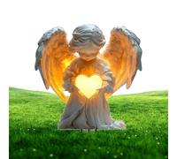 Generisch Decorative Garden Stake, 2D Ornament with a Praying Fairy, Angel Figurine Hugging Heart Made of Acrylic Garden Stake, for Patio, Garden Path, Lawn and Front Garden