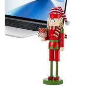 Generisch Decorative Nutcracker Christmas Figure - Nutcracker Decorative Figures - 38 cm Wooden Decoration for Party Dining Table Kitchen Fireplace Playroom